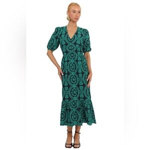 Adelyn Rae Luisa Embroidered Midi Dress Size M NWT